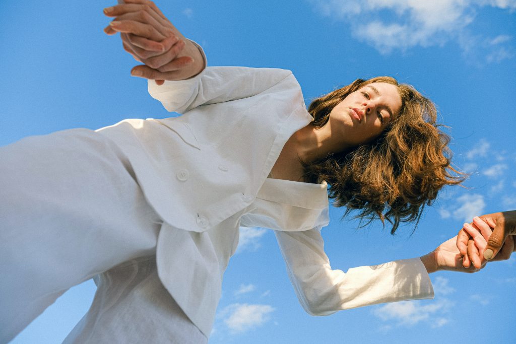 Woman Wearing White Blazer